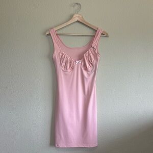 NWT Welooc dress womens medium coquette cotton blend tank dress pink